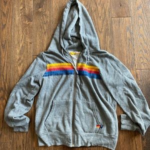 Aviator National Gray Zip Up Hoodie